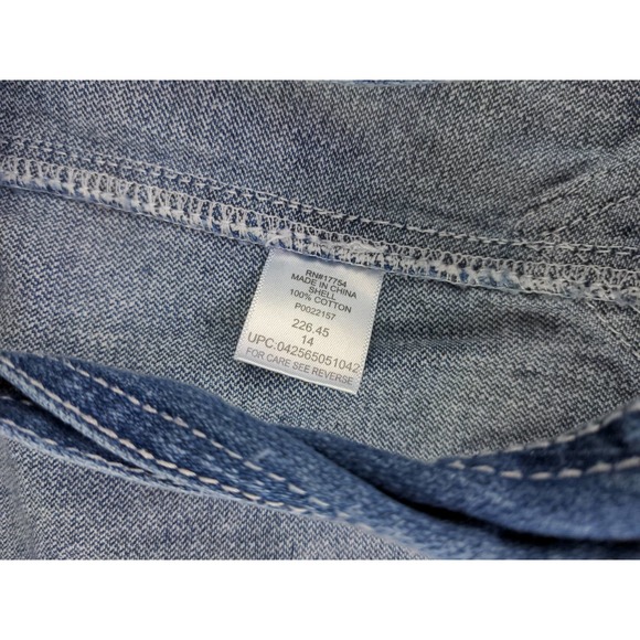 Womens Key Carpenter Denim Bib Overalls Size 14 Pockets - Picture 8 of 10